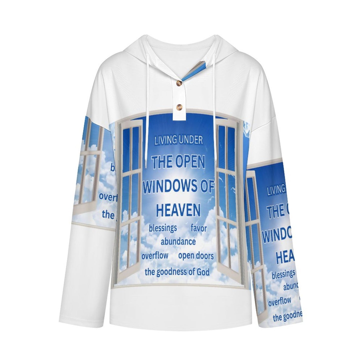 170gsm Women's Button Up Hoodie(All-Over Printing)