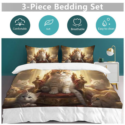 3-Piece Bedding Set-90"x90"/ 229x229cm (Dual-sided Printing)