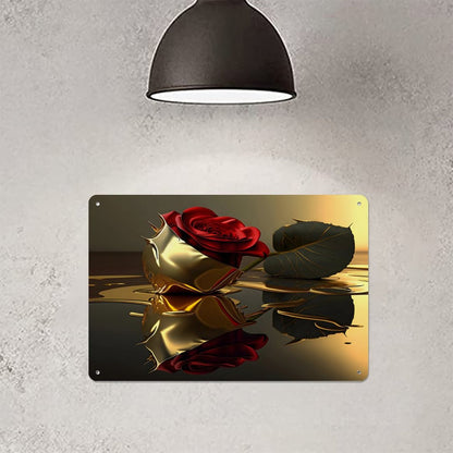 Custom Decorative Metal Sign-Horizontal 8"x12"/20x30cm-ROSE ON GOLD
