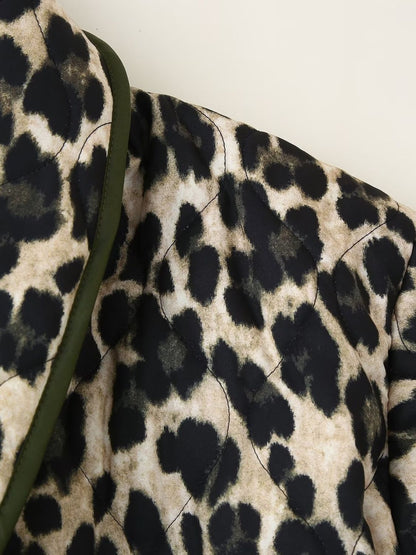 Leopard Open Front Long Sleeve Coat (leopard/black)-S/M/L
