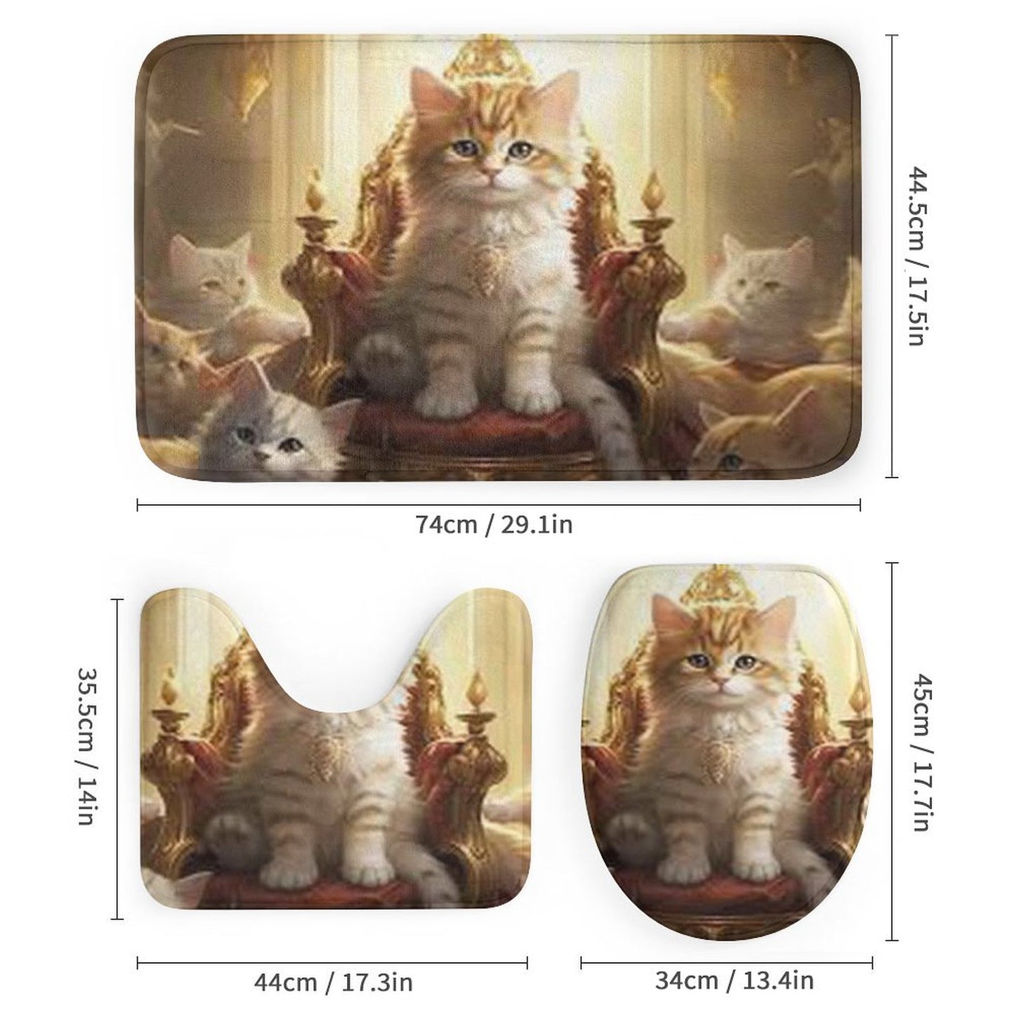 Shower Curtain Set with 3 Rugs