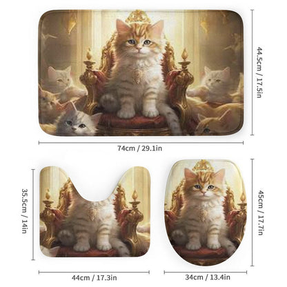Shower Curtain Set with 3 Rugs