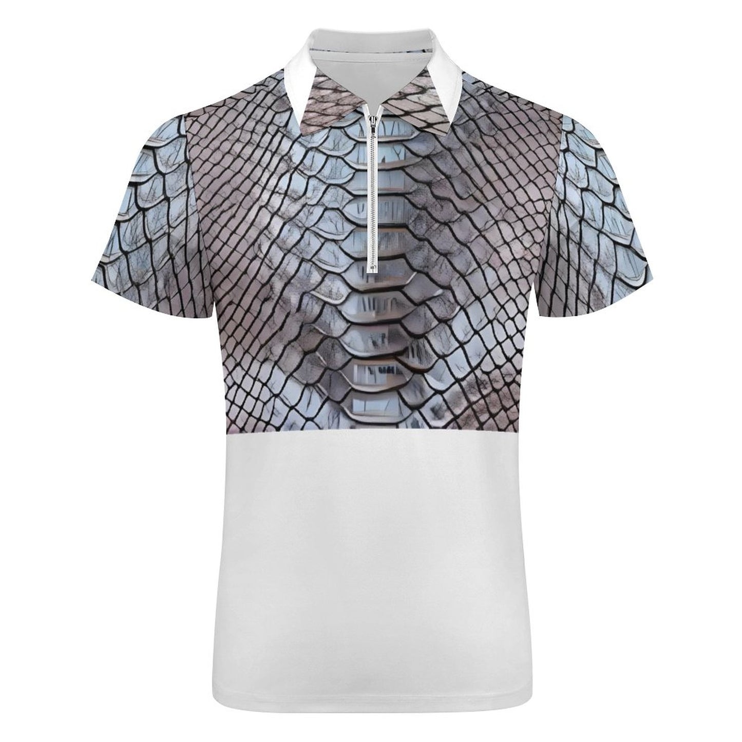 Men's Short Sleeve POLO Shirt with Zipper B470 (All-Over Printing)