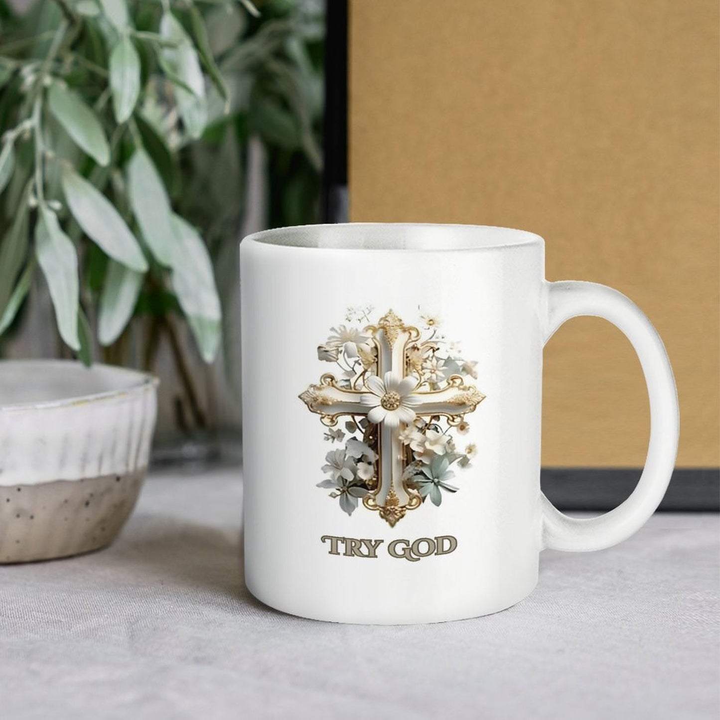 11oz White Mug-TRY GOD