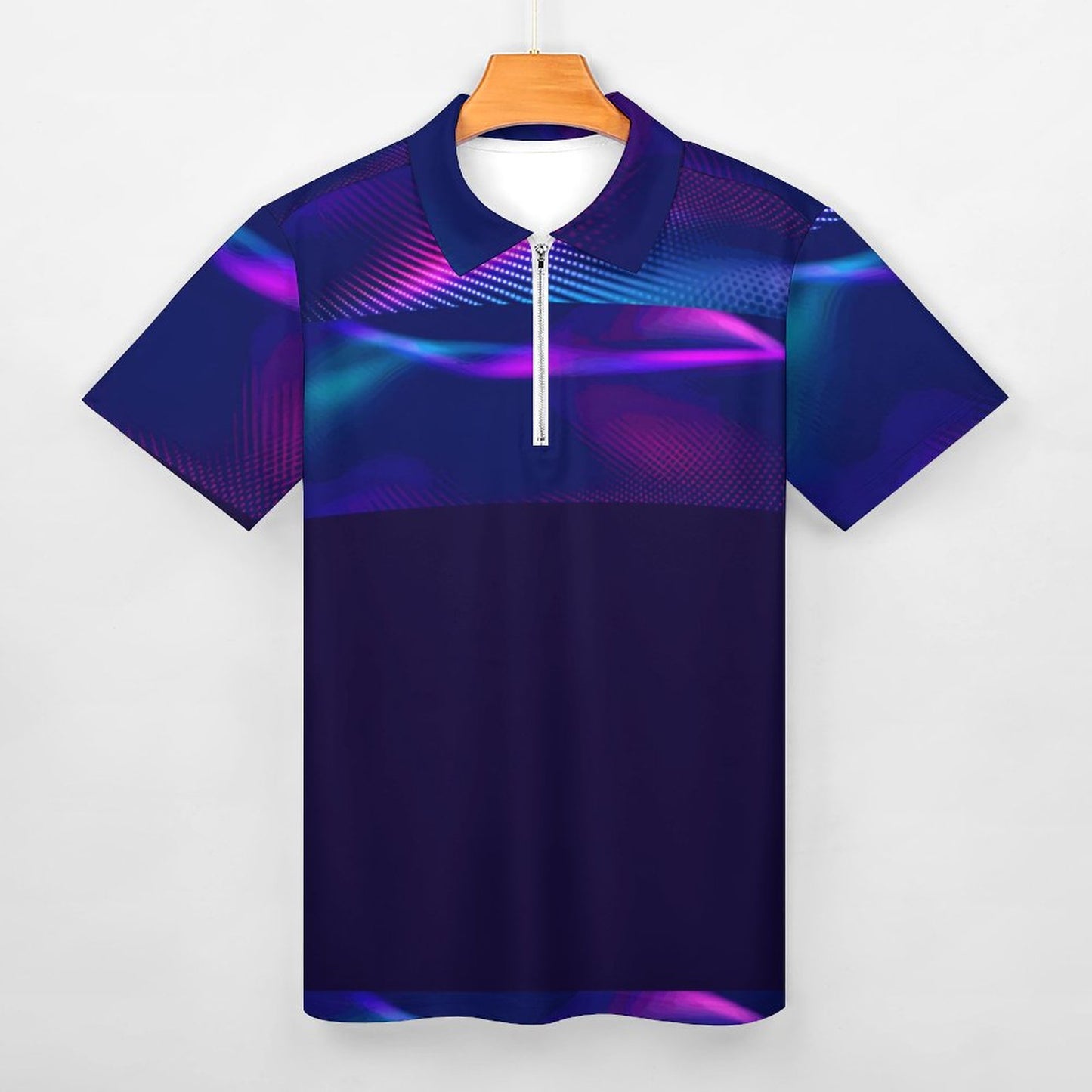 MULTICOLOR Men's Short Sleeve POLO Shirt with Zipper-*2XS-6XL