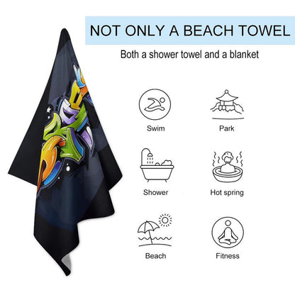 COLORFUL GRAFFITI Beach Towel