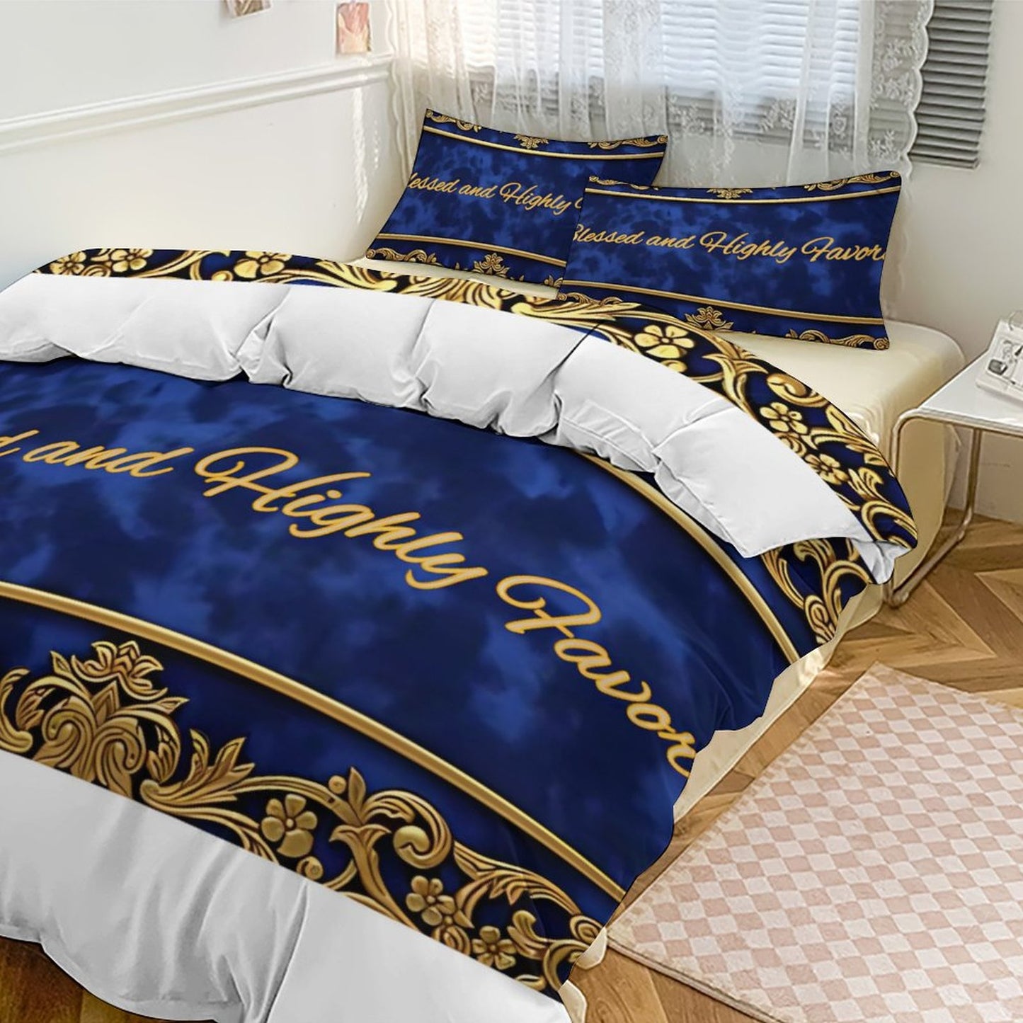 3-Piece Bedding Set-86"×70"/ 218×177cm (Dual-sideded Printing)