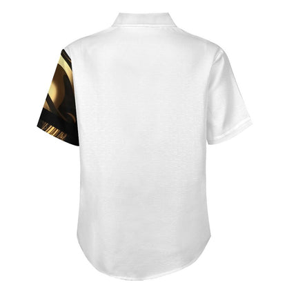 Slubbed Fabric Short Sleeve Shirt with Pocket B339 (All-Over Printing)