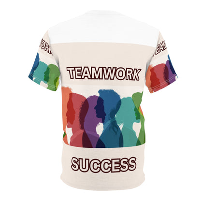 TEAMWORK SUCCESS Unisex Tee on white (for groups or events)