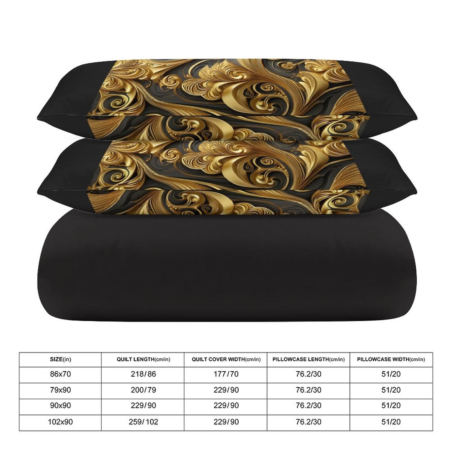 3-Piece Bedding Set-102"x90"/ 259x229cm (Dual-sided Printing)
