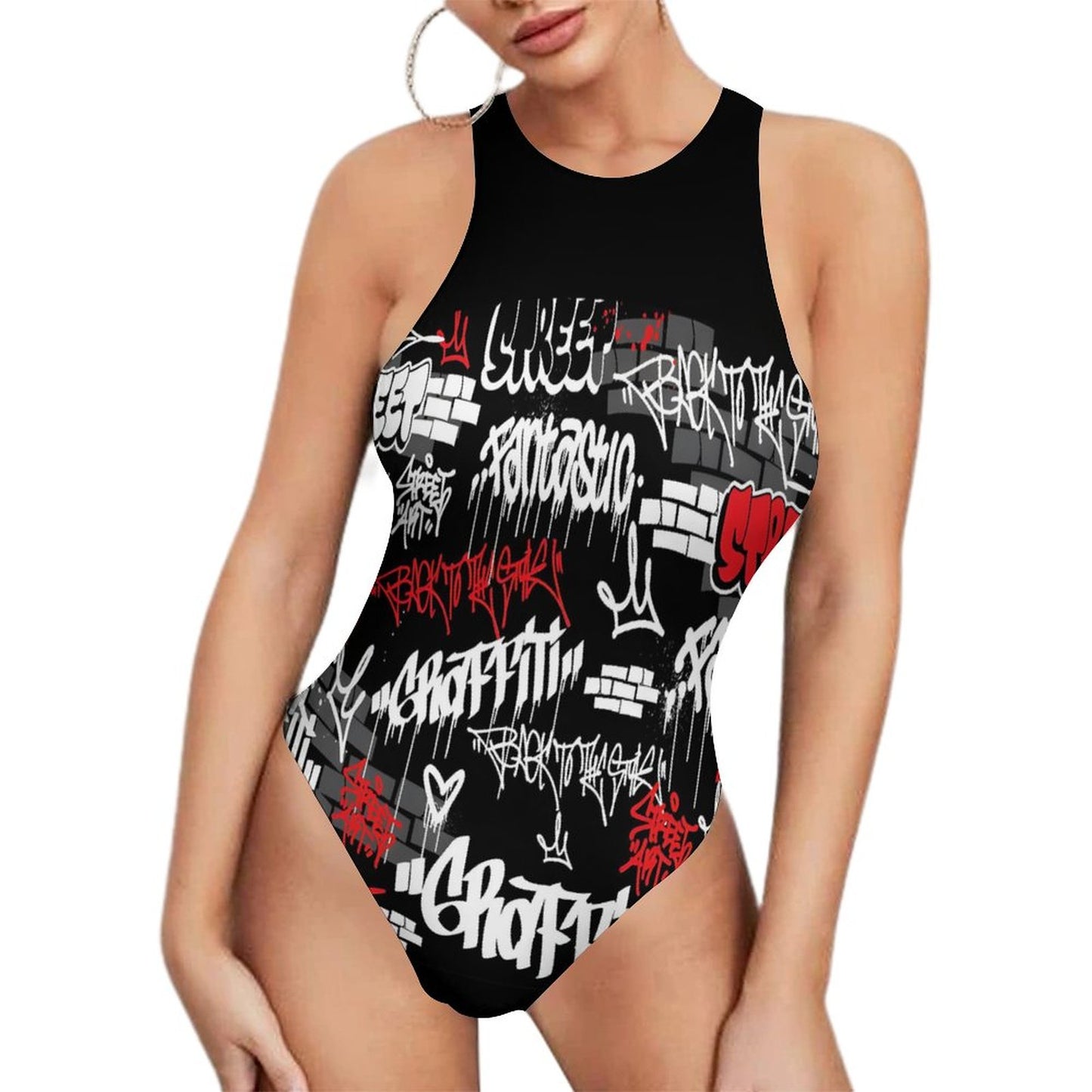B/R/W GRAFFITI Tank Top Bodysuit