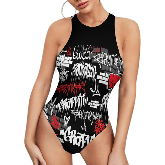B/R/W GRAFFITI Tank Top Bodysuit