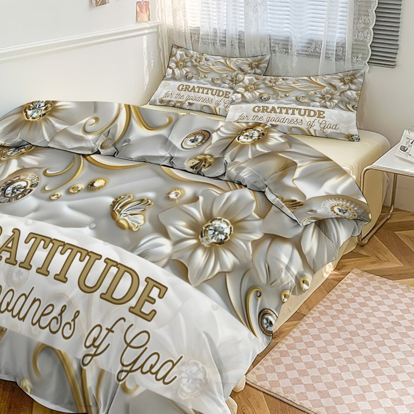 3-Piece Bedding Set-90"x90"/ 229x229cm (Dual-sided Printing)
