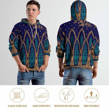 230gsm Men's Cool Hoodie with Double-layer Cap (All-Over Printing)