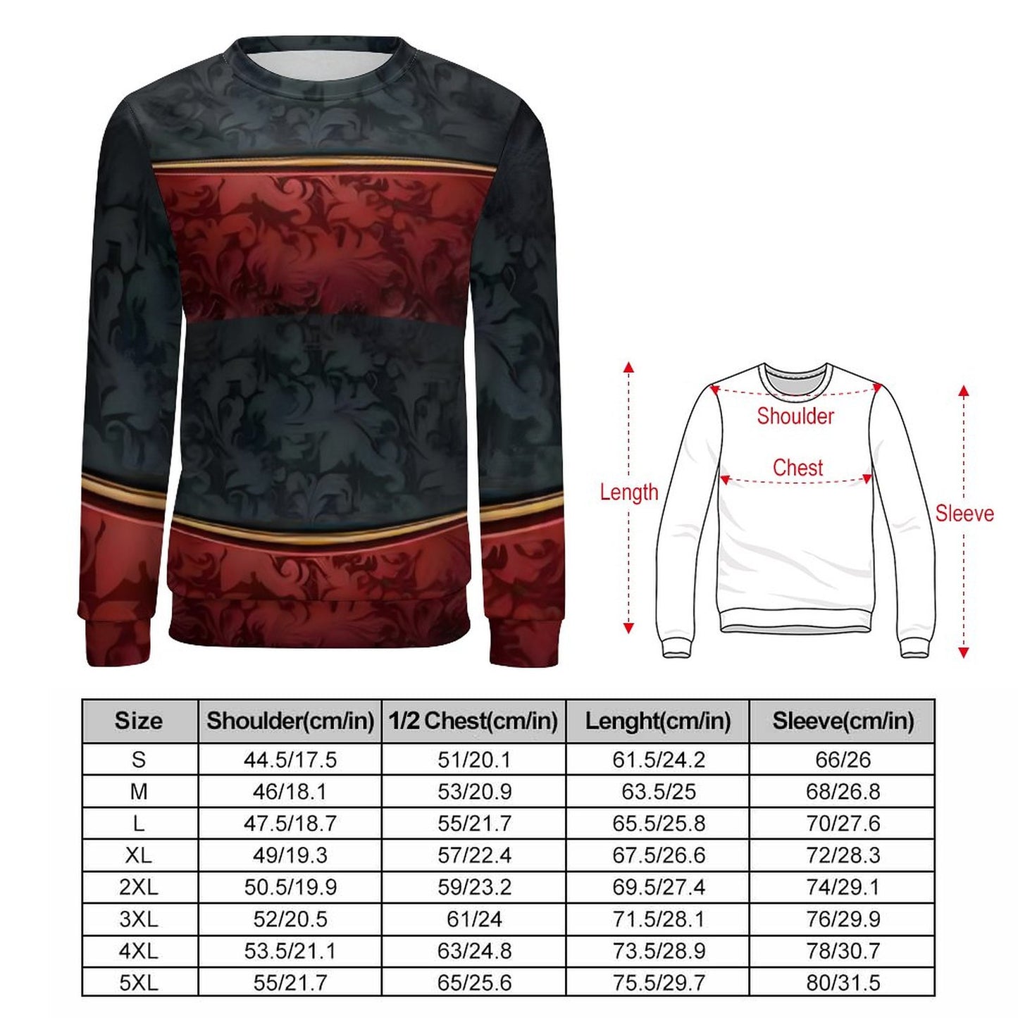 250gsm Round Neck Men's Sweatshirt 4T35 (All-Over Printing)