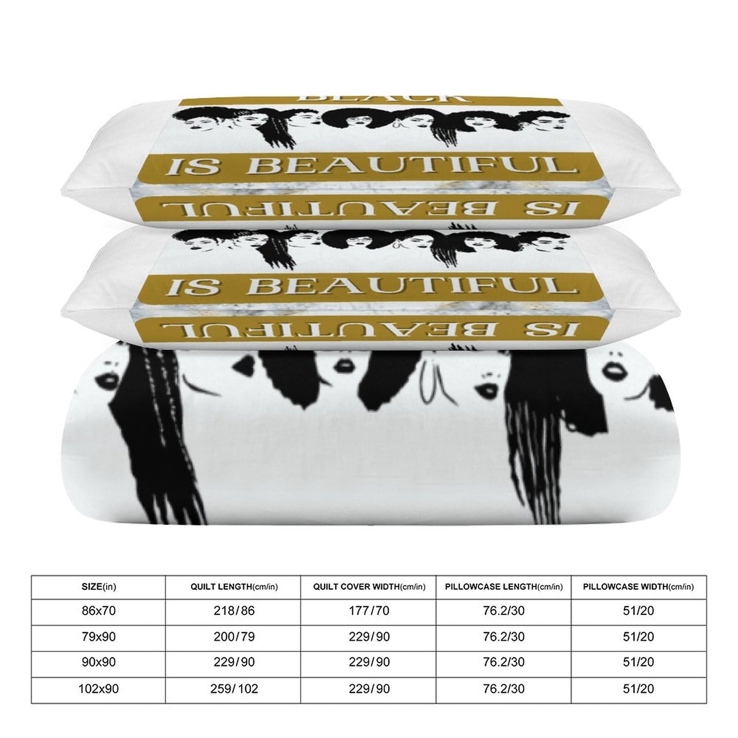 3-Piece Bedding Set-102"x90"/ 259x229cm (Dual-sided Printing)