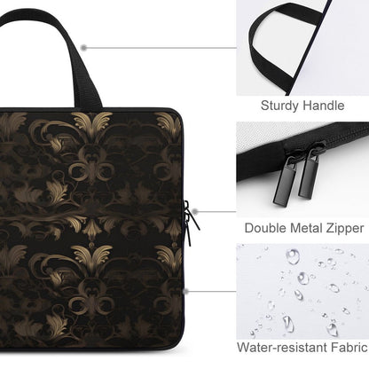 BLACK & GOLD ACCENT Laptop Case-sizes: 10"-17"