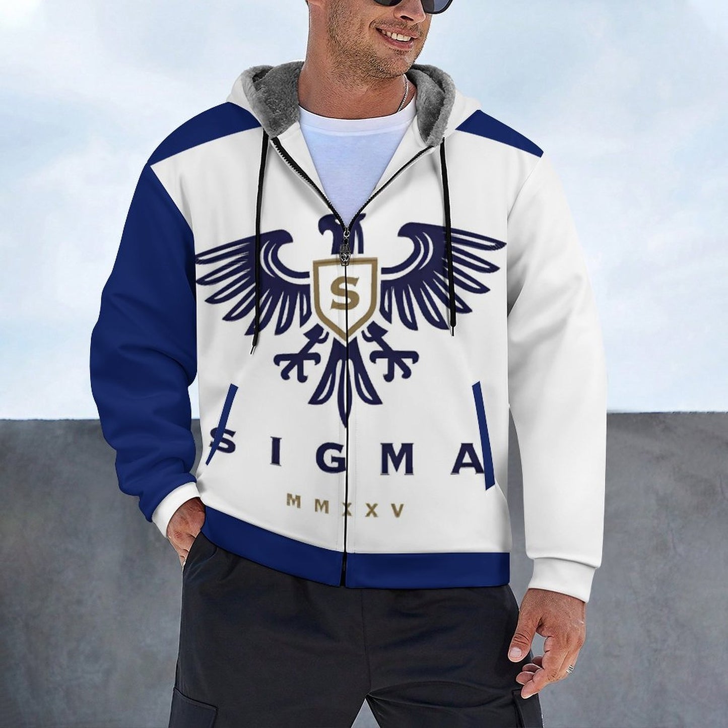 230gsm Full Zip up Hoodie with Plush Lining WZIP (All-Over Printing)
