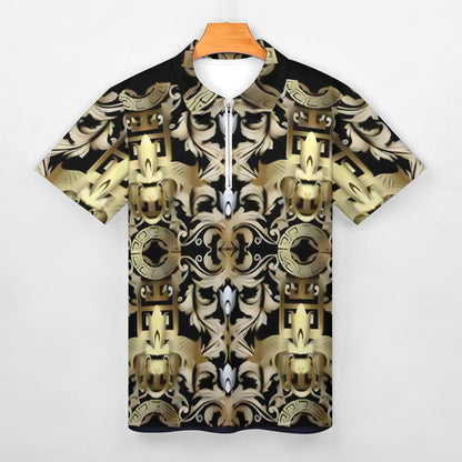Men's Short Sleeve POLO Shirt with Zipper B470 (All-Over Printing)