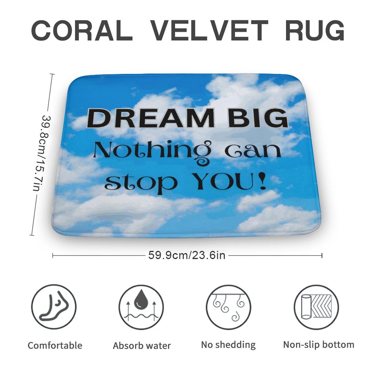 Coral Velvet Rug-15.7"x23.6"/ 40x60cm