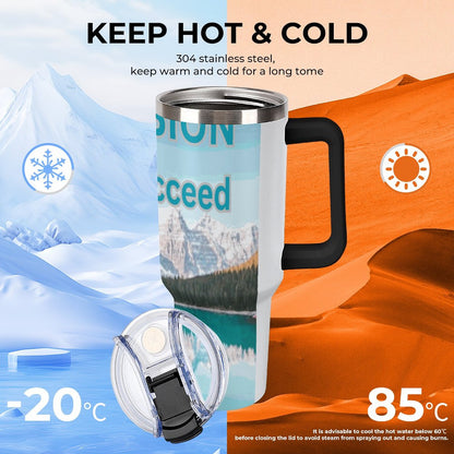 40oz Insulated Tumbler with Handle and Straw