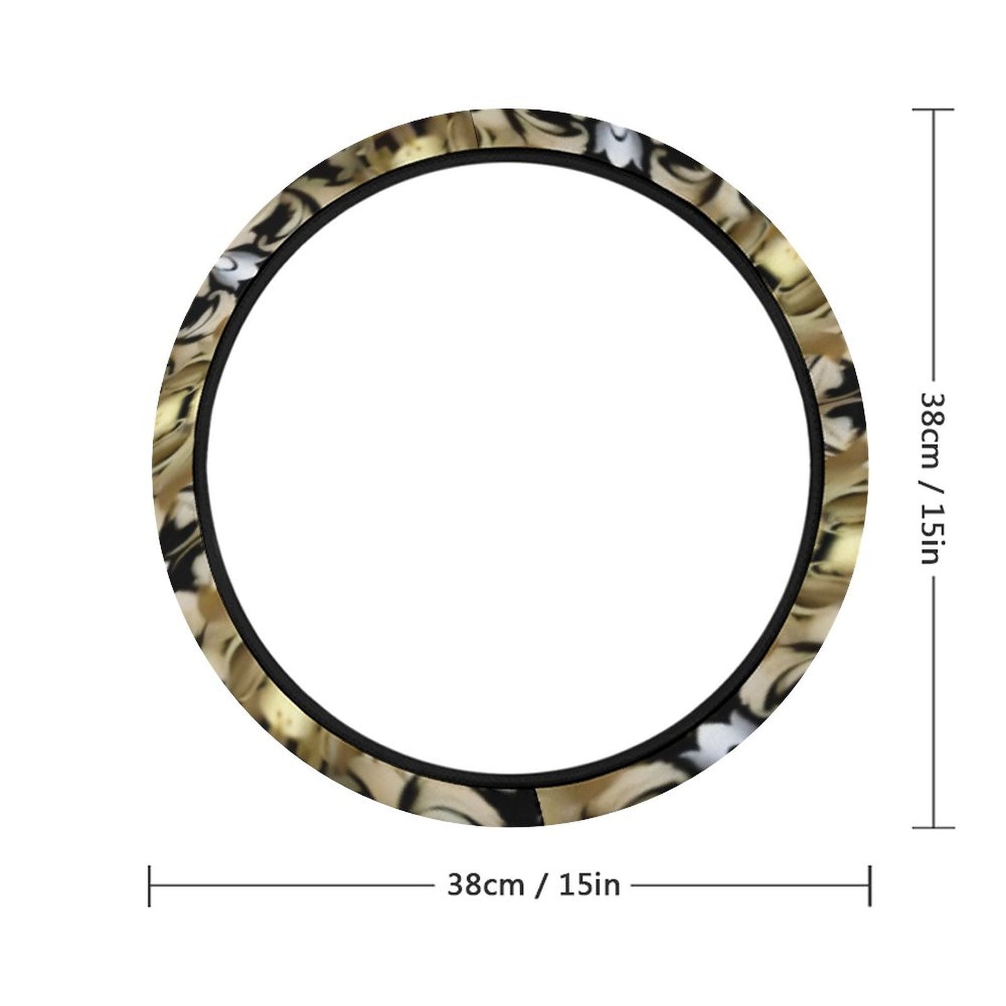 Car Steering Wheel Cover-black & gold