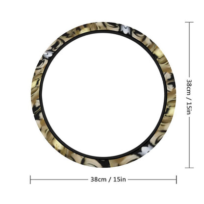 Car Steering Wheel Cover-black & gold