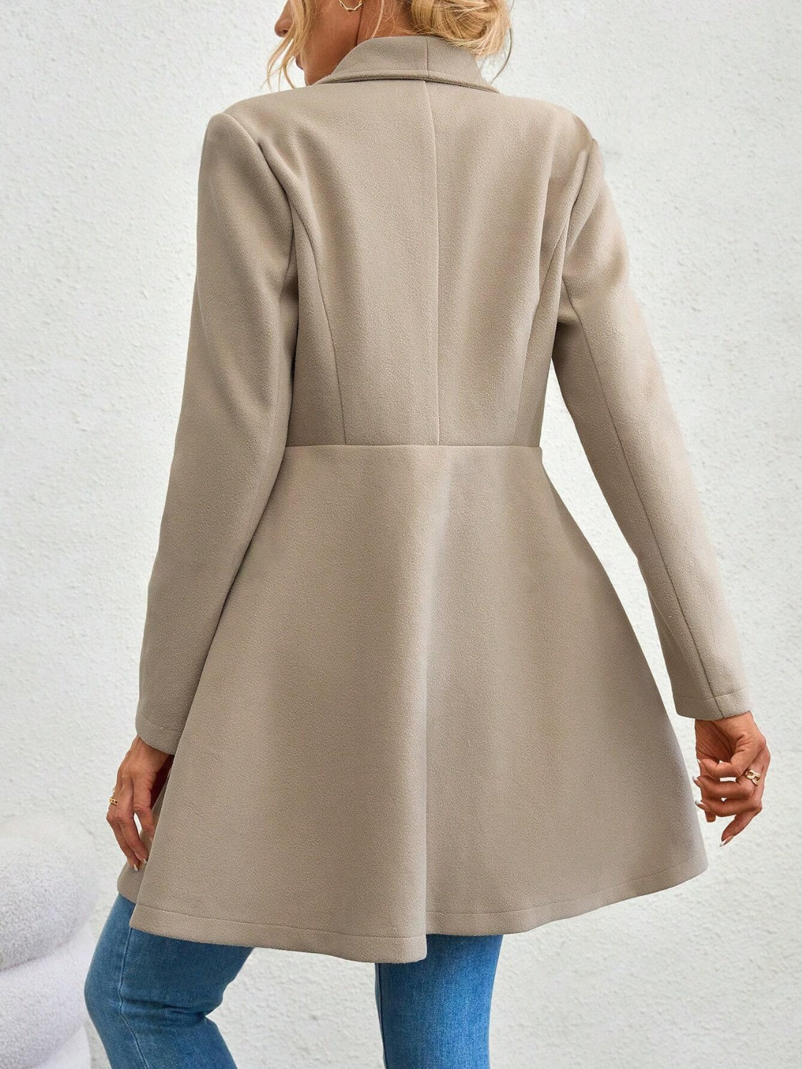Collared Neck Button Up Long Sleeve Coat (red/black/tan/tan/mustard)-SMALL-XL