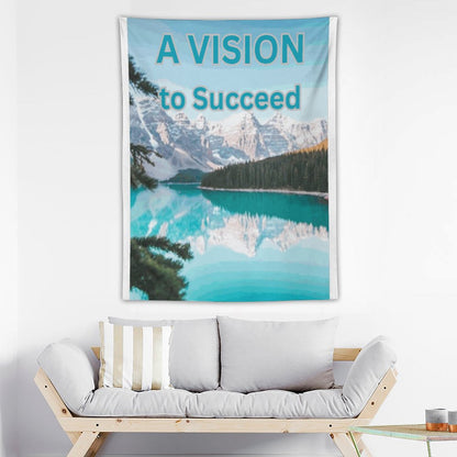 Wall Art with Vertical Tapestry