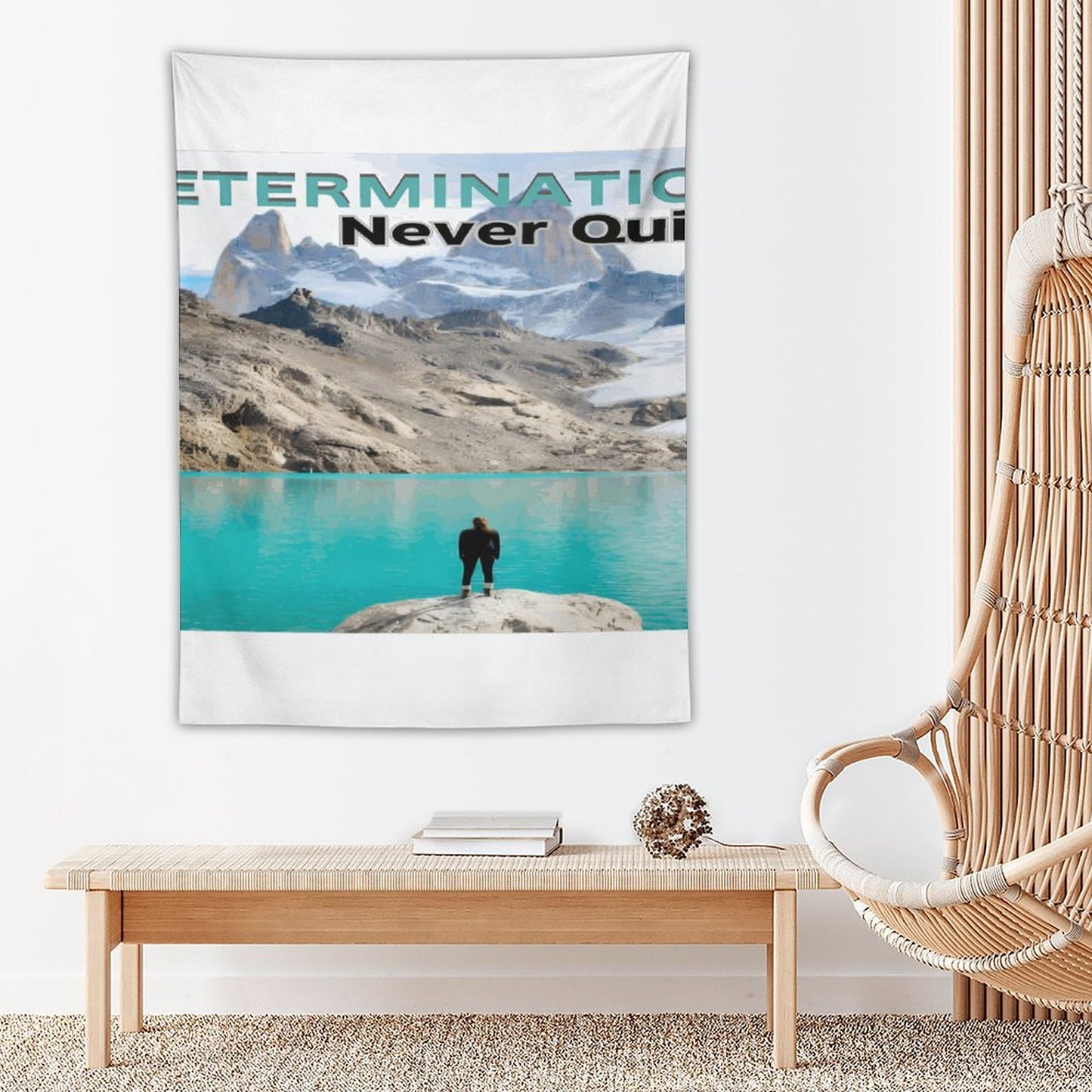 Wall Art with Vertical Tapestry