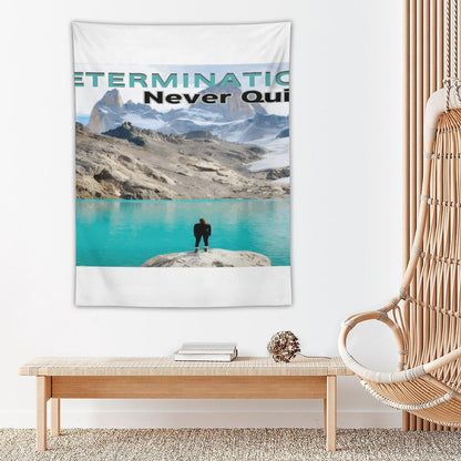 Wall Art with Vertical Tapestry