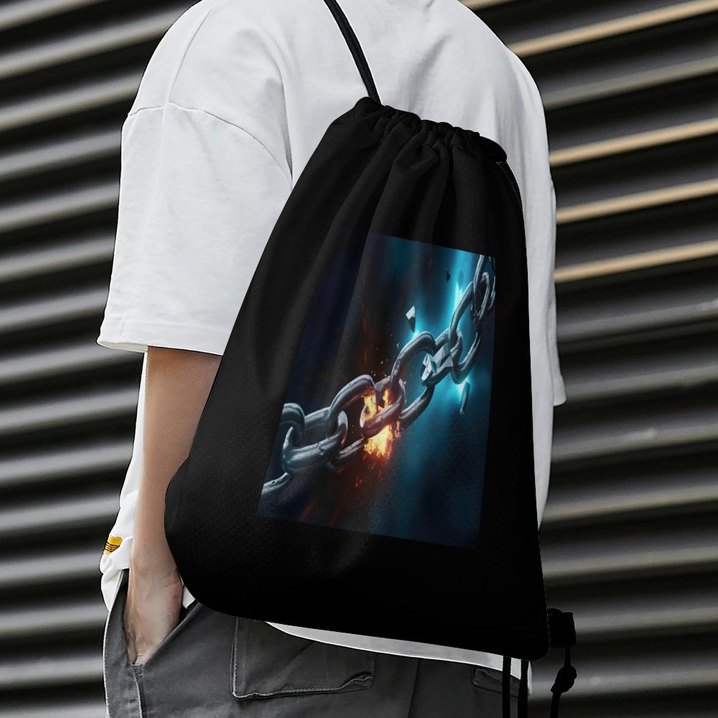 Custom Drawstring Bags with Waffle Cloth Designs