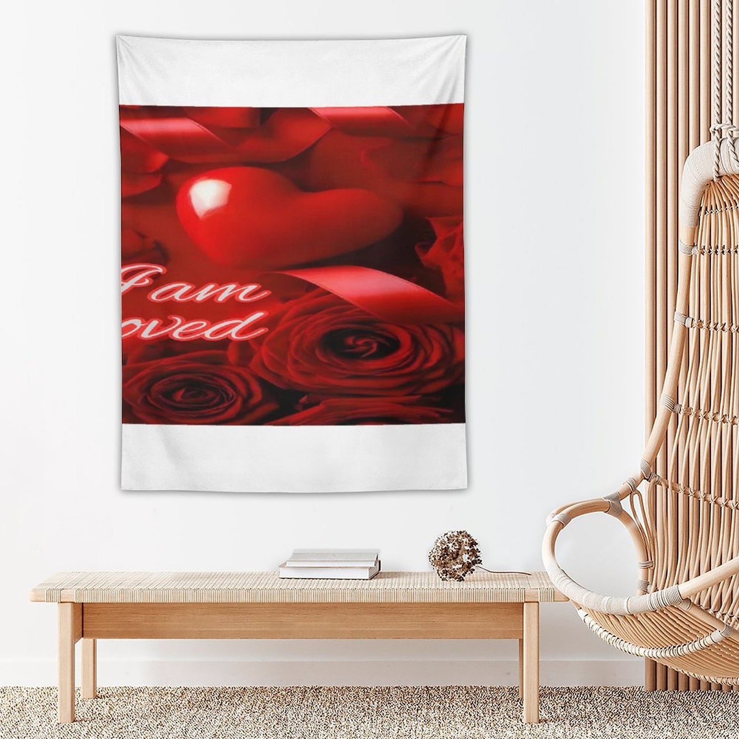 Wall Art with Vertical Tapestry