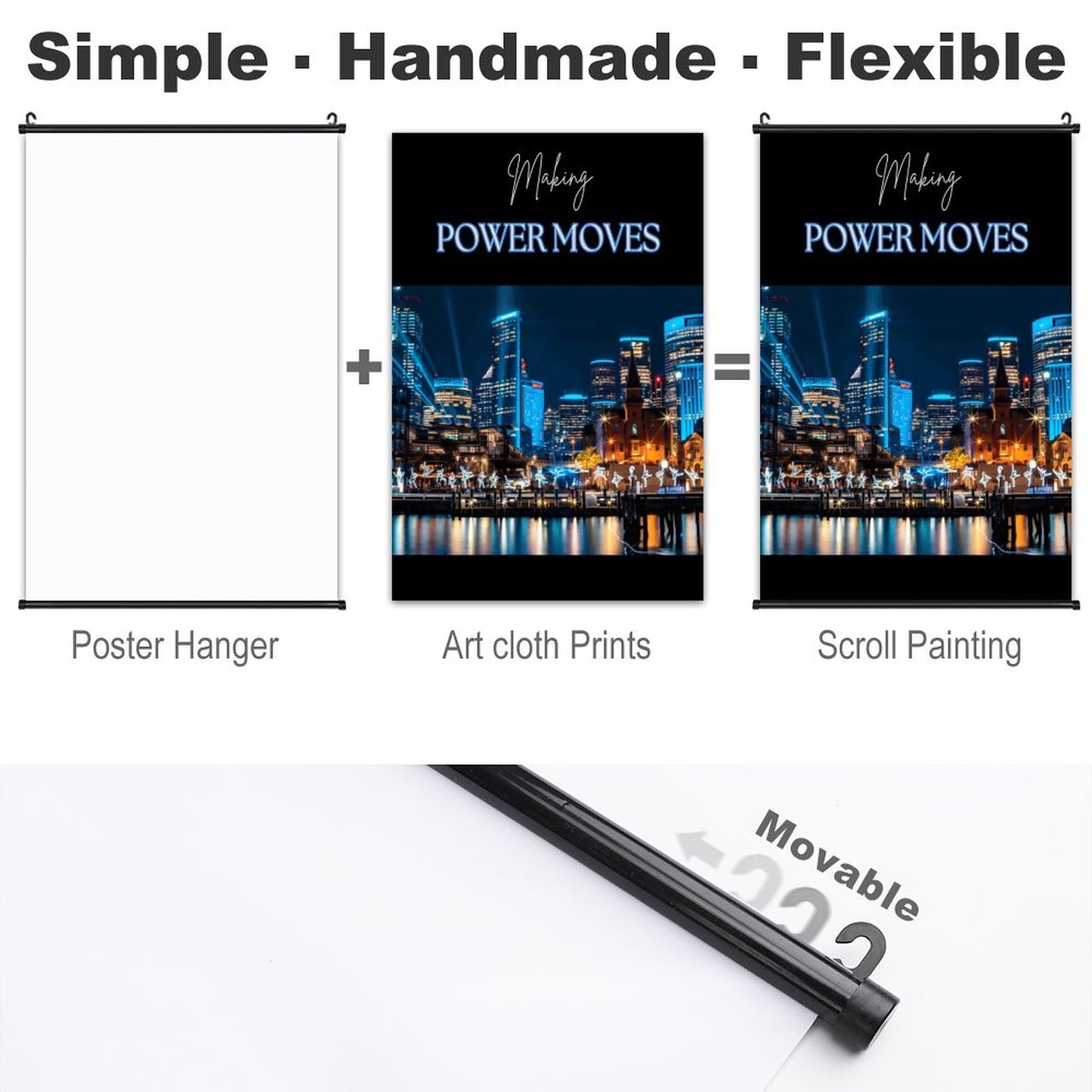 Canvas Hanging Poster with Scrolls-16"x24"/ 40x60cm