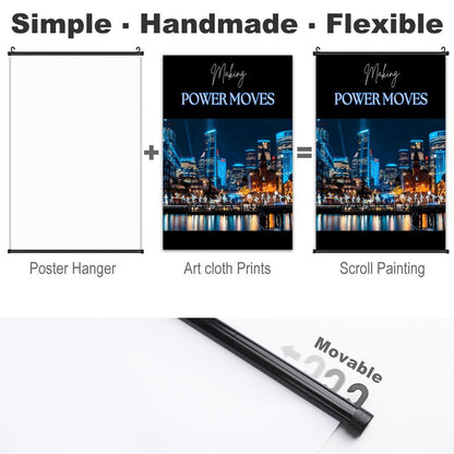 Canvas Hanging Poster with Scrolls-16"x24"/ 40x60cm