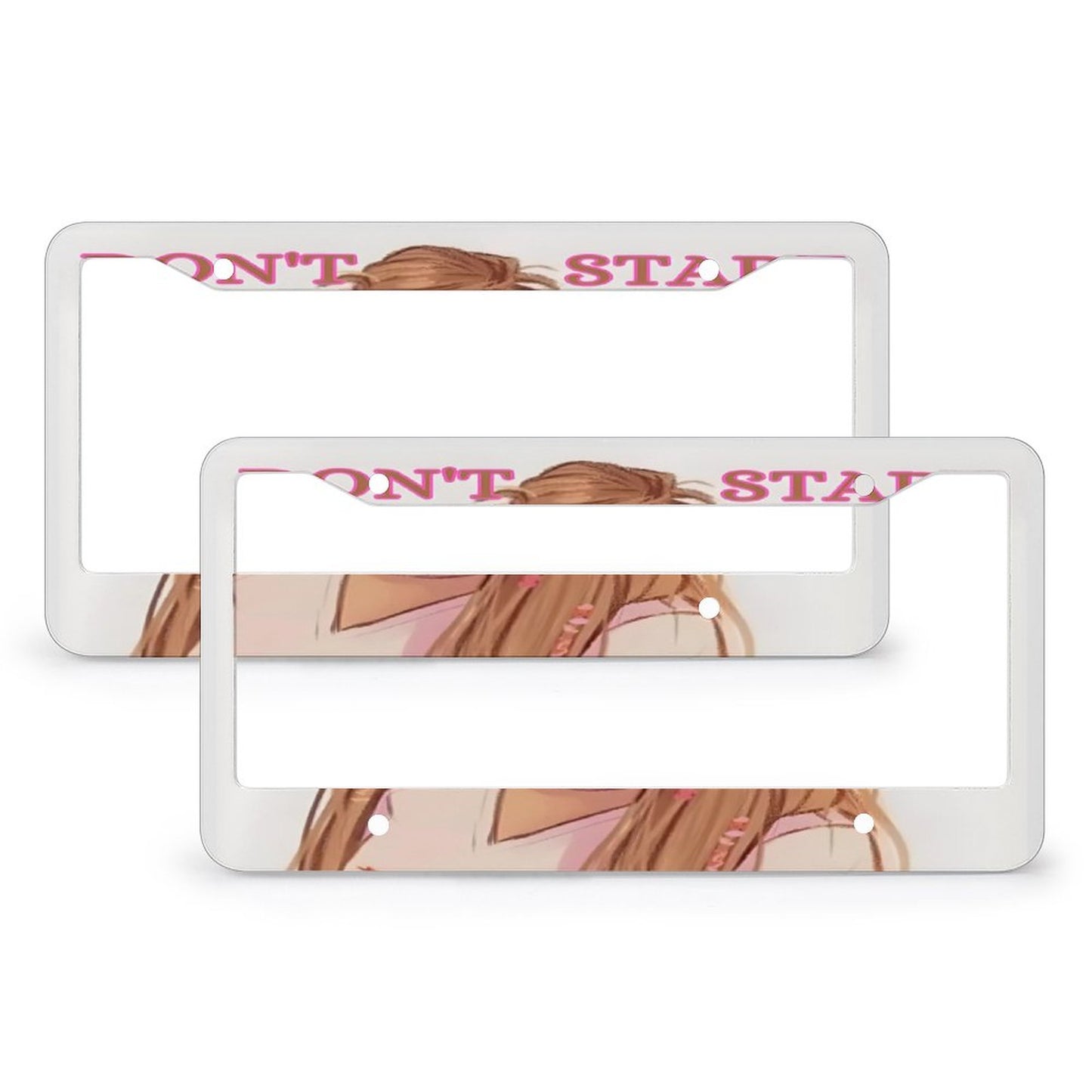 License Plate Frames with 4 Round Holes (1 Pair)