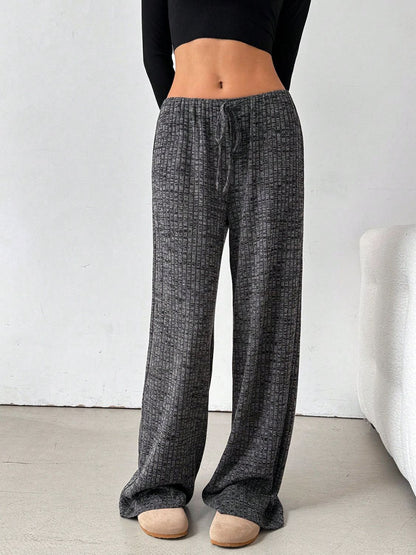 Tied Striped Wide Leg Pants (pink/grey/black/blue/taupe)-SMALL-2XL