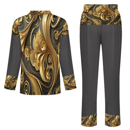 180gsm Men's Long-Sleeve Pajama Set(All-Over Printing)