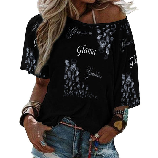 180gsm Women’s Off the Shoulder Half-Sleeve T-shirt BAT (All-Over Printing)