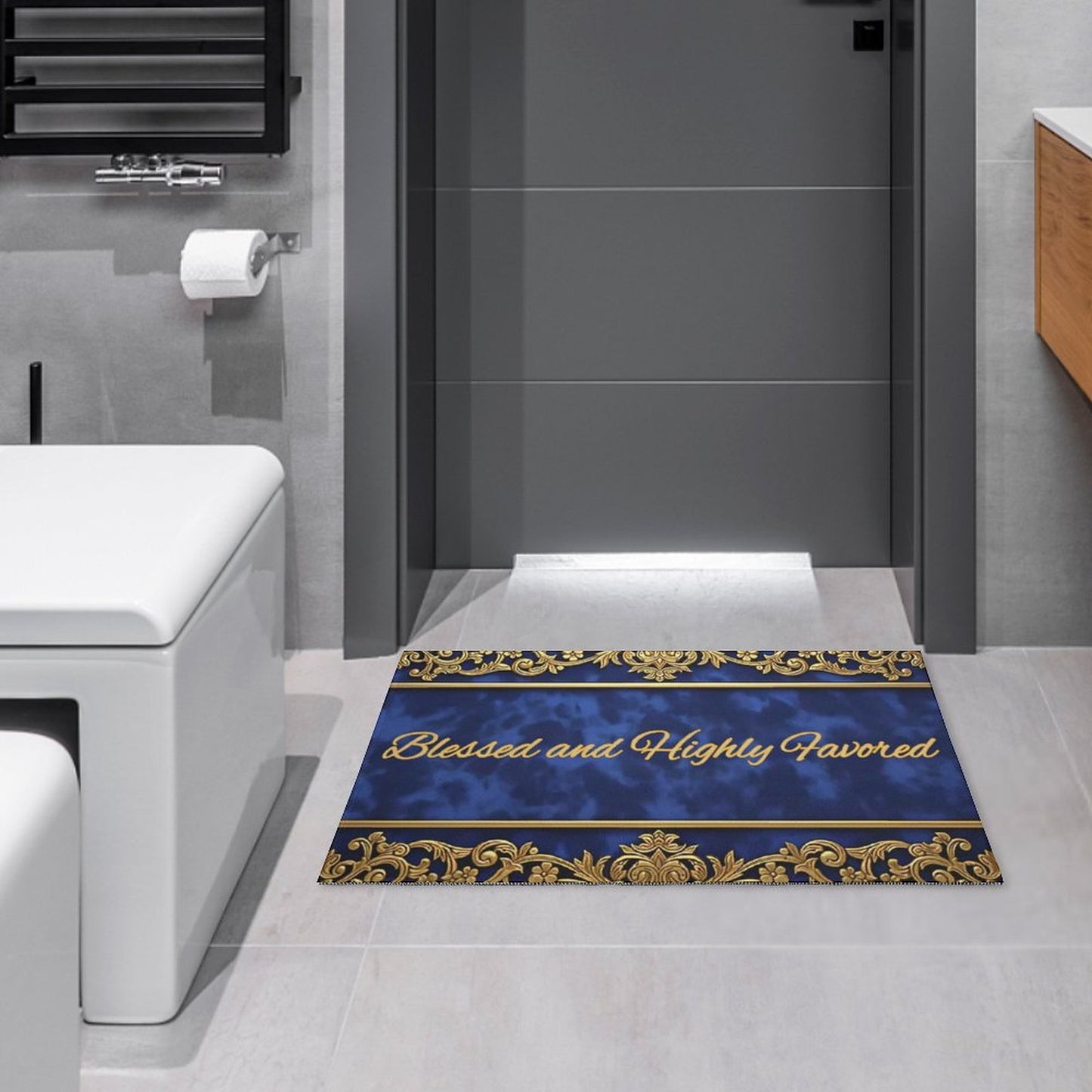 Crystal Velvet Bedroom Floor Mat