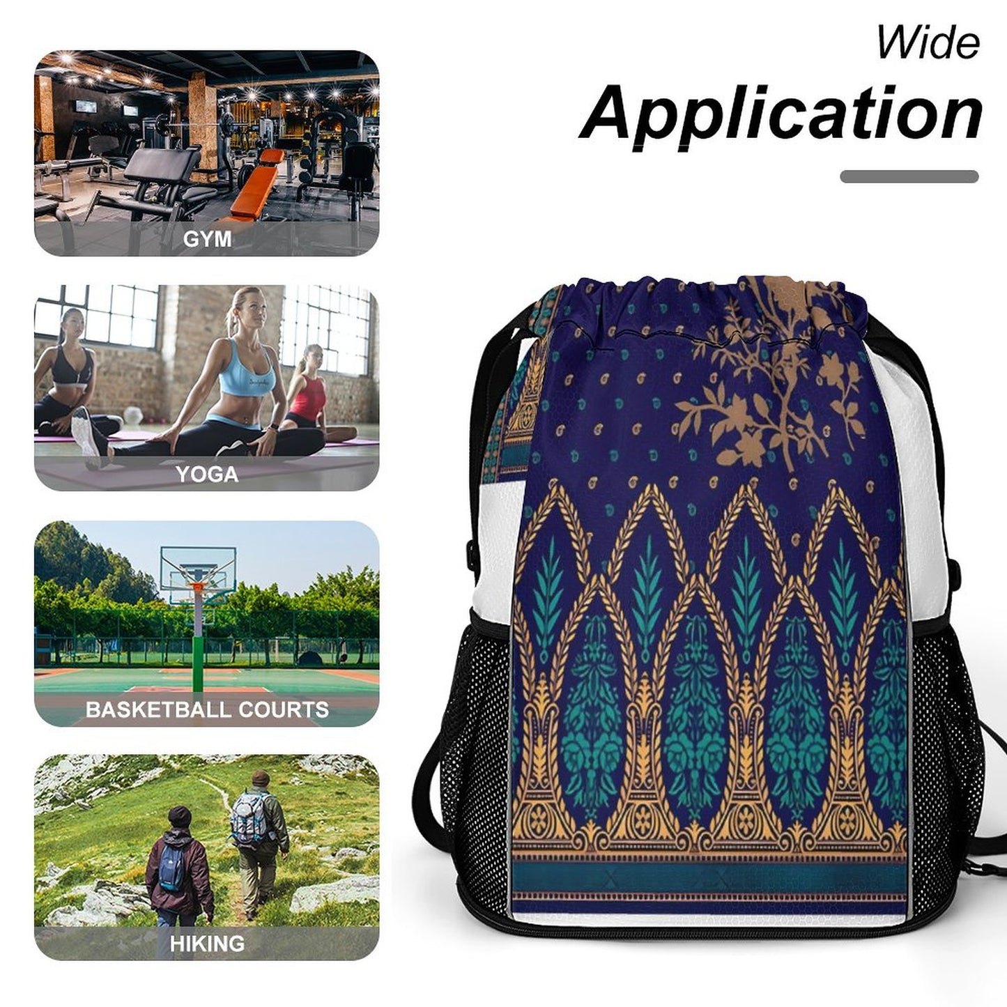 Waffle Cloth Sprots Drawstring Bag (Multi-Sites)