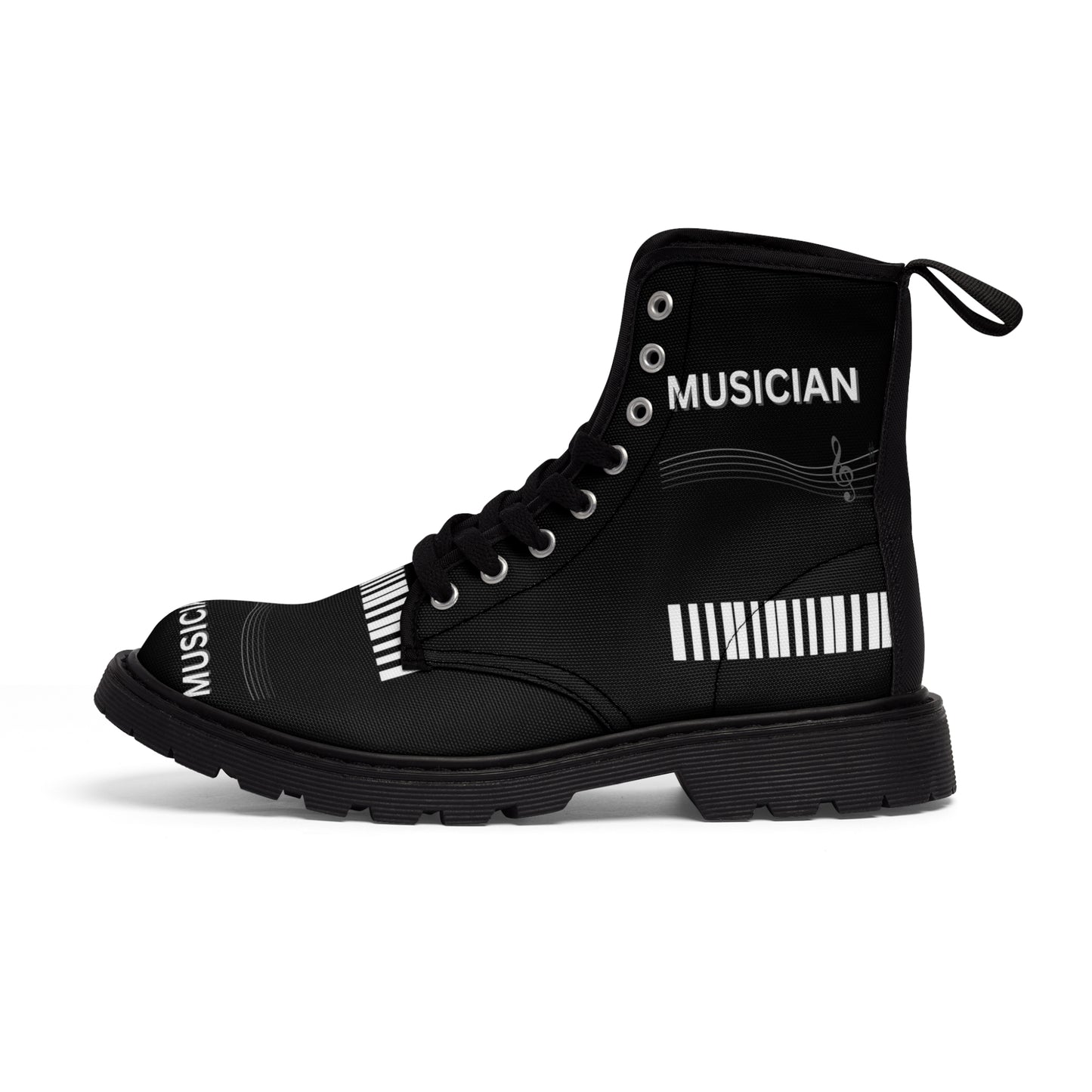 MUSICIAN'S PIANO Women's Canvas Boots