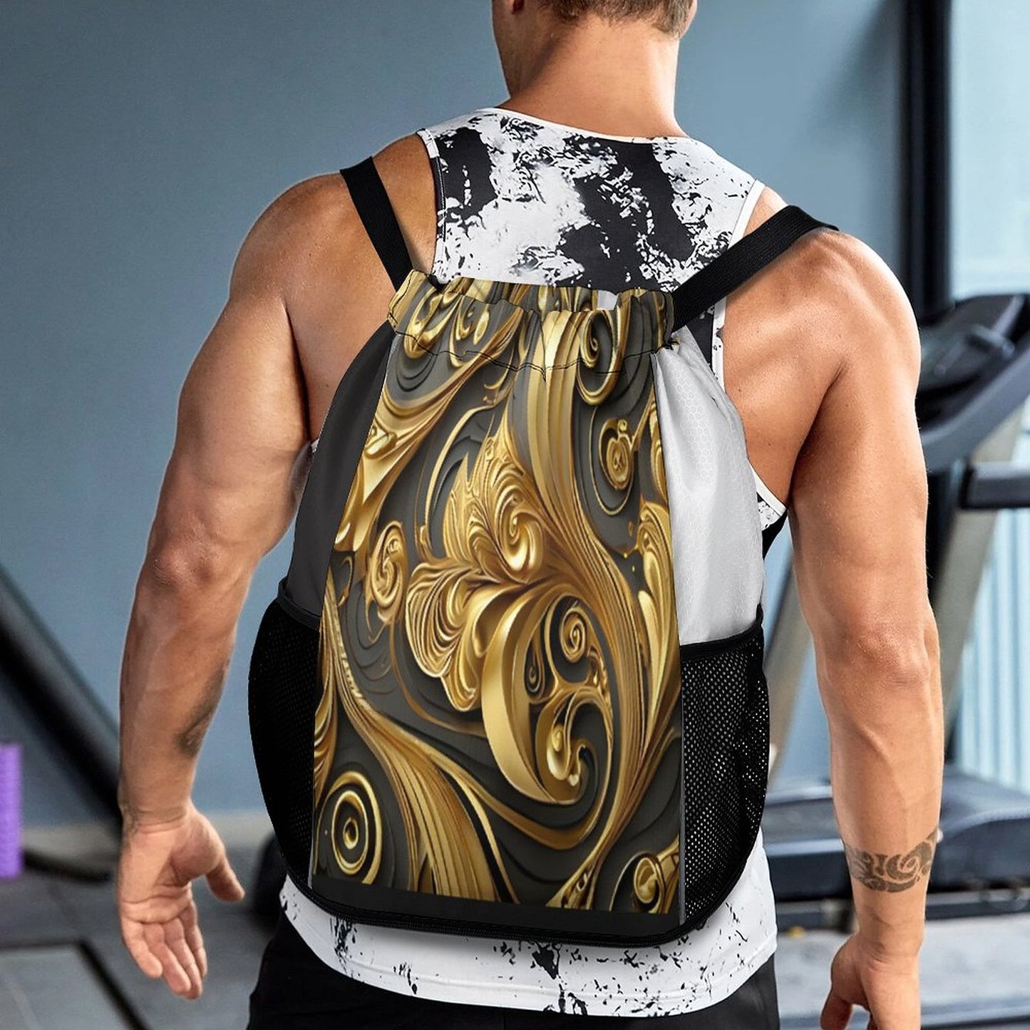 Waffle Cloth Sprots Drawstring Bag (Multi-Sites)