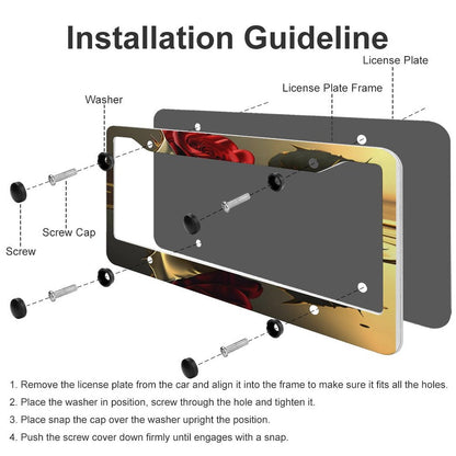 License Plate Frames with 4 Round Holes (1 Pair)
