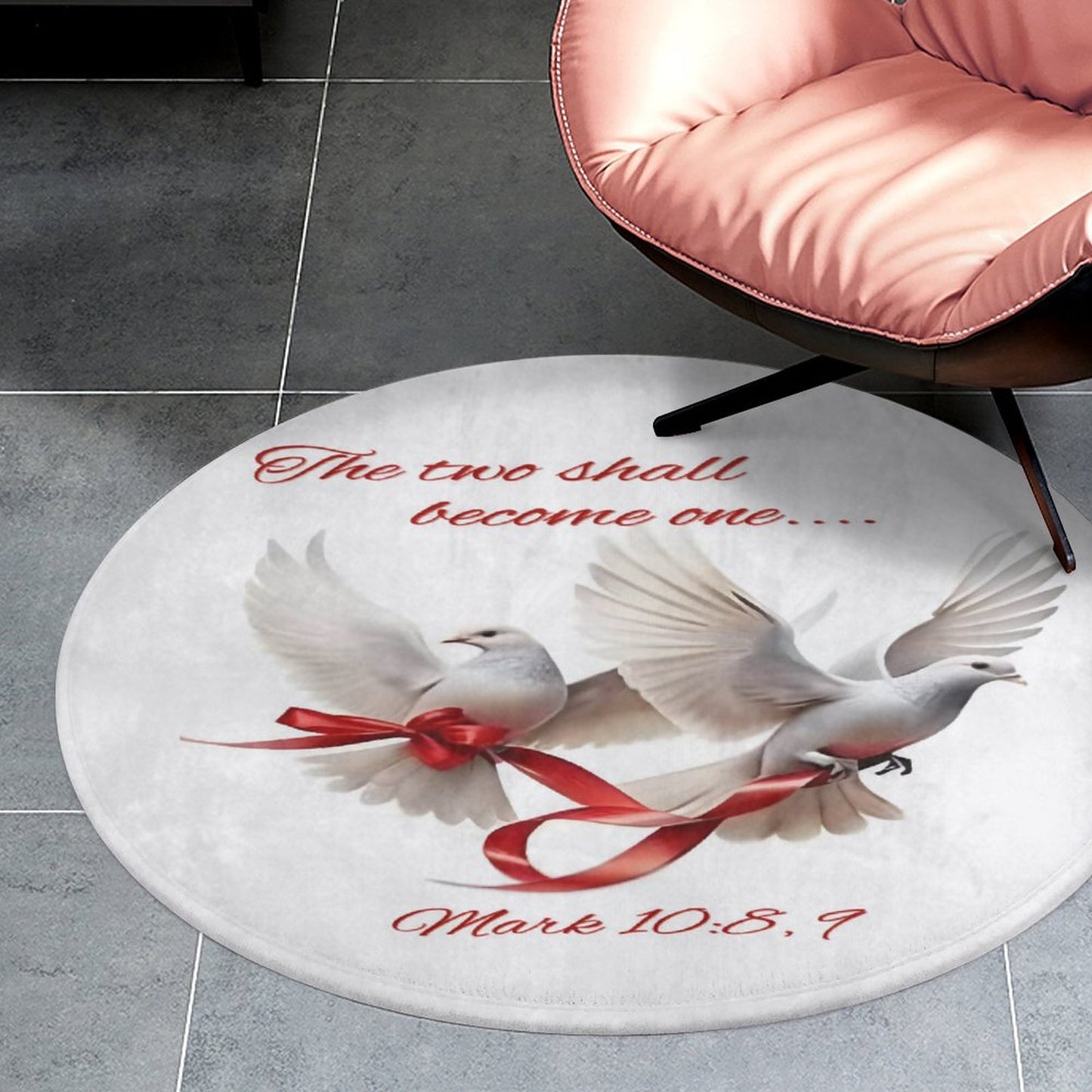 Round Coral Velvet Warm Floor Mat