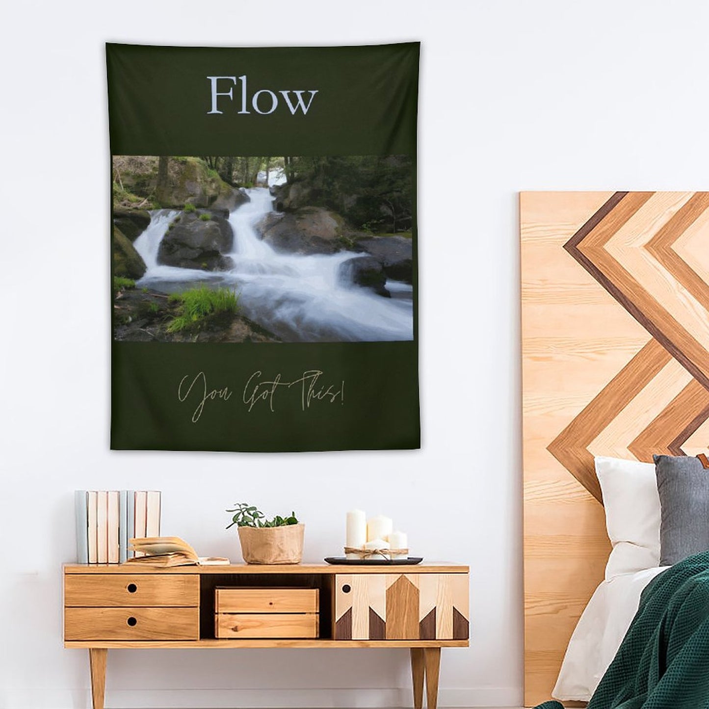 FLOW Wall Art with Vertical Tapestry
