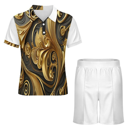 200gsm Short Sleeve Men's POLO Shirt Set A46TZ (All-Over Printing)