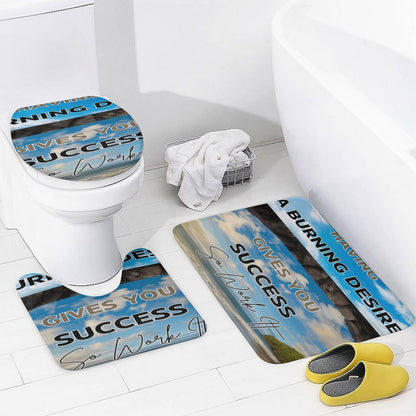 Shower Curtain Set with 3 Rugs