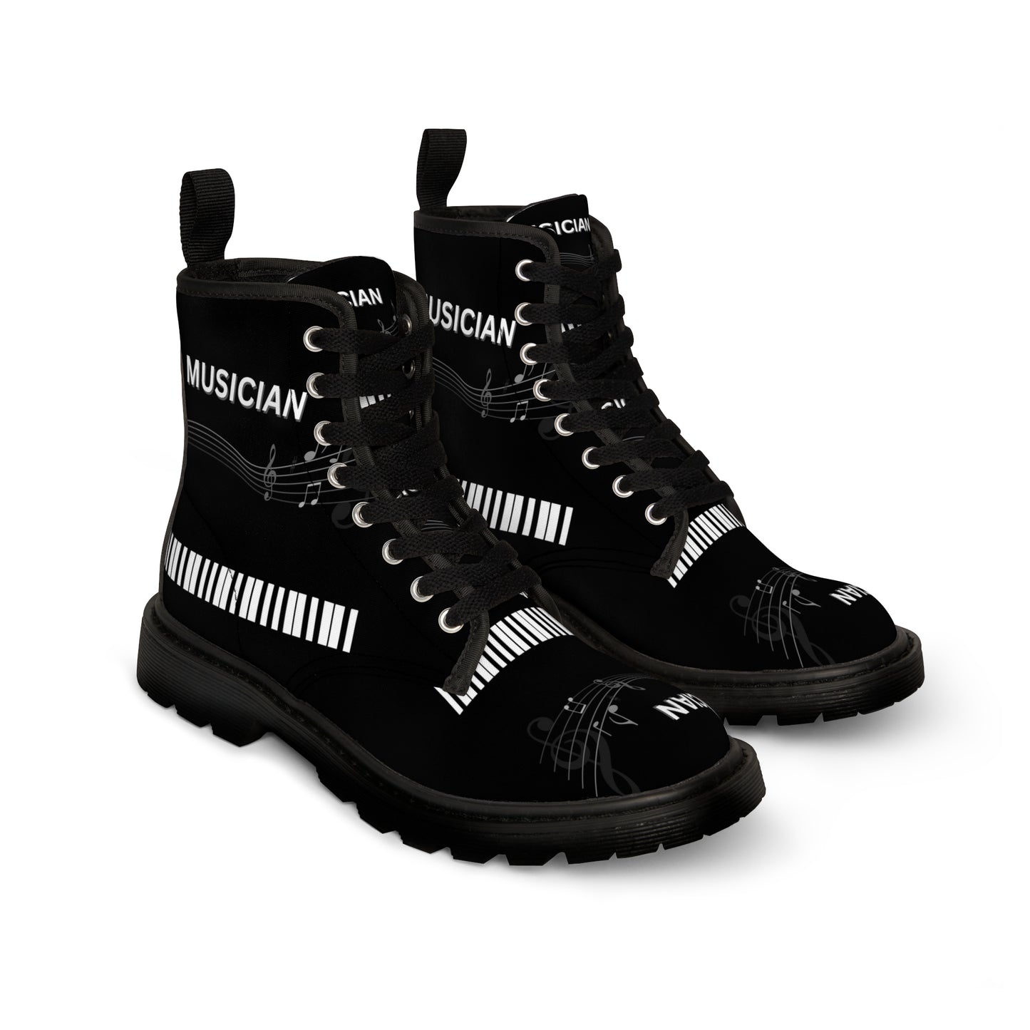 MUSICIAN'S PIANO Women's Canvas Boots