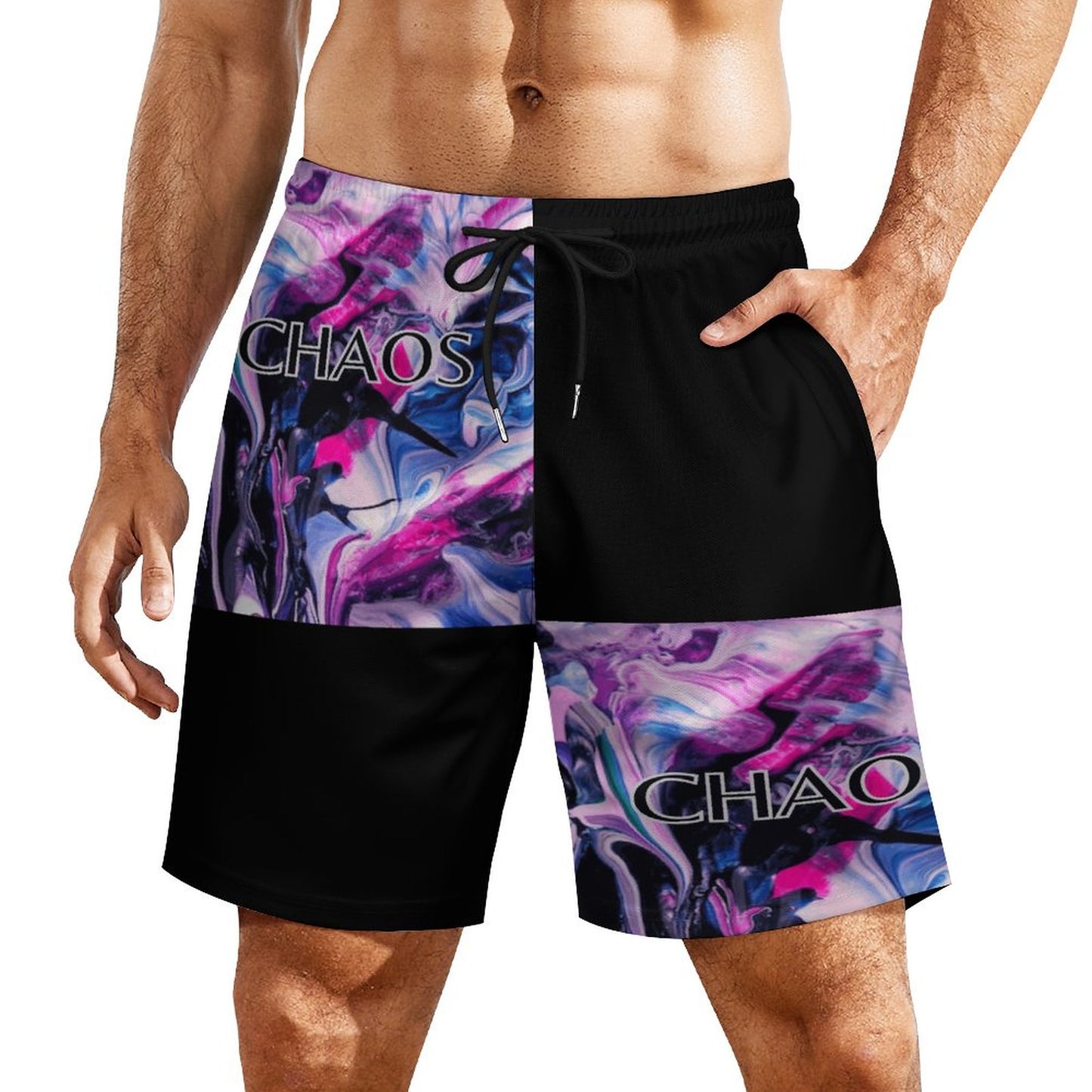 CHAOS Men's Beach/GYM Shorts with 4 Pockets-SMALL-3XL